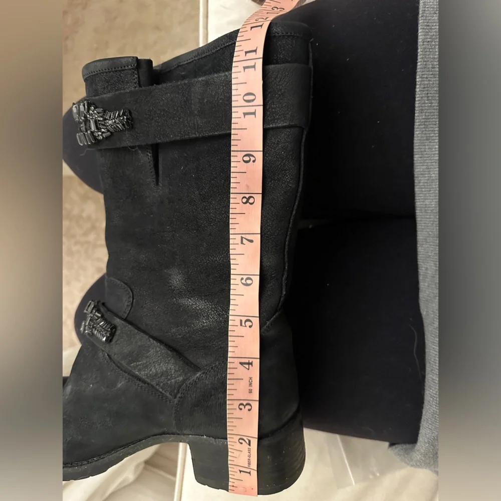 Vera Wang Lavender Cameron Leather with Rhinestones Biker Boots - Picture 9 of 9